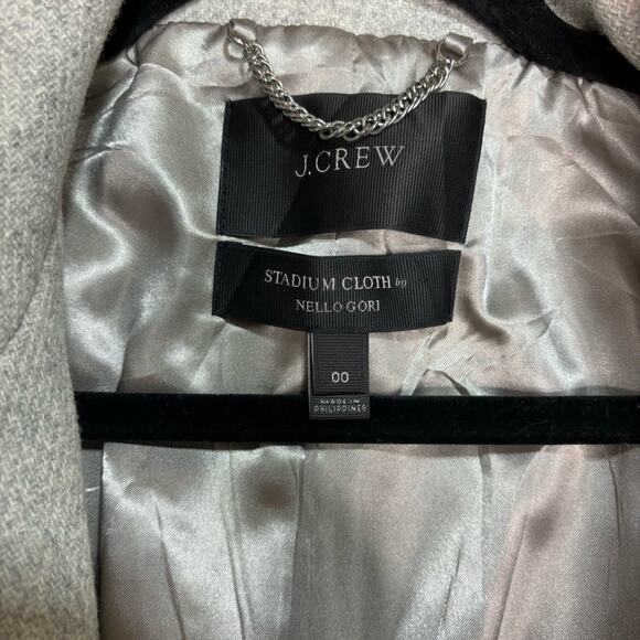 J Crew Gray Stadium Cloth Wool Cocoon Zippered Coat 00 - Picture 3 of 12